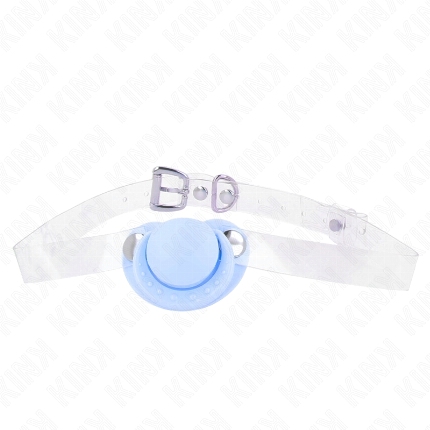 kink - light blue pacifier shaped gag 5.5 x 4 cm adjustable 43-60 cm