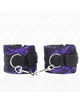 kink - muÑequeras cortas de encaje terciopelo y uniÓn de nylon violeta/negro 23 x 6.5 cm
