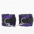 kink - muÑequeras cortas de encaje terciopelo y uniÓn de nylon violeta/negro 23 x 6.5 cm