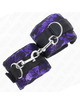 kink - short velvet lace wrist restraints and nylon bind purple / black 23 x 6.5 cm