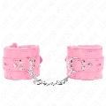 kink - muÑequeras forradas con agujeros cuadrados rosa y correa rosa ajustable 17-29 cm x 6 cm