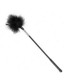 Penacho Kink Plumas e Strass Preto 50 cm