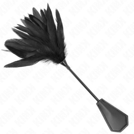 Penacho Kink Plumas e Babado Preto 48 cm
