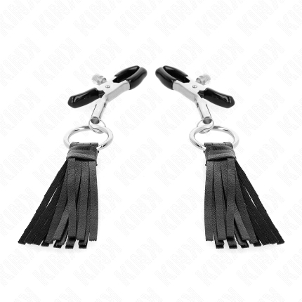 Pinças para Mamilos Kink Tassel Couro