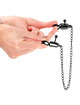 kink - pinzas para pezones planas negro con cadena negro 30 cm