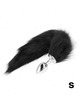 Kink - anal plug size s 7 x 3 cm with synthetic tail 40 cm black