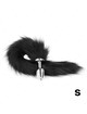 Kink - anal plug size s 7 x 3 cm with synthetic tail 40 cm black