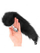 Kink - anal plug size s 7 x 3 cm with synthetic tail 40 cm black