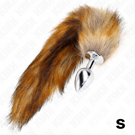 kink - anal plug size s 7 x 3 cm with synthetic tail 40 cm brown