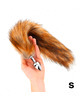 Kink - anal plug size s 7 x 3 cm with synthetic tail 40 cm brown