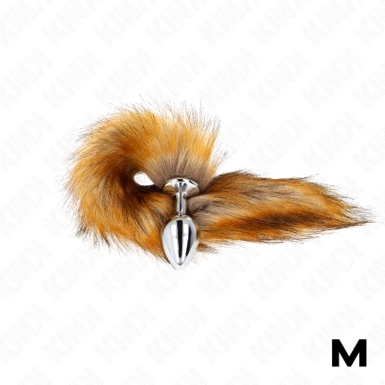 kink - anal plug size m 8 x 3.5 cm with synthetic tail 40 cm brown