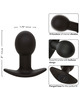 calexotics - rock bottom anal plug 10 vibrations silicone black