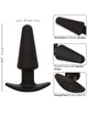 Plug Anal Calexotics Rock Bottom Cone com Vibração Preto