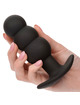 calexotics - rock bottom beaded anal plug 10 vibrations silicone black