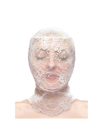 ns novelties - fetish fashion lace hood white