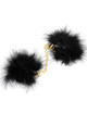 kink - esposas de plumas negro con cadena dorada modelo 2