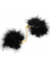kink - feather hand cuffs with gold chain model 0