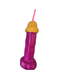 diablo picante - fuchsia plastic penis glass