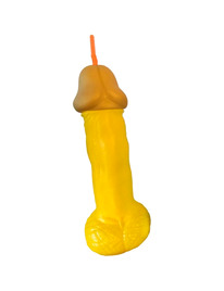 diablo picante - vaso pene plÁstico amarillo