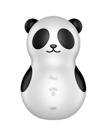 satisfyer - pocket panda estimulador vibrador blanco y negro