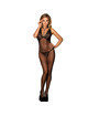 subblime - 951993 bodystocking crotchless de rejilla transparente negro talla Única