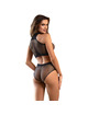 subblime - 952082 bodystocking conjunto de rejilla con brillantes negro talla Única
