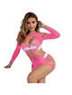 subblime - 952273 bodystocking de rejilla elstico manga larga rosa talla Única