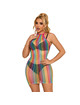 Mini Vestido Subblime Fishnet Rainbow
