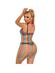 Mini Vestido Subblime Fishnet Rainbow