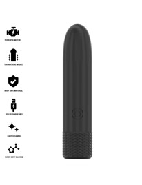 black silver - geri bala vibradora recargable por usb 8 vibraciones negro 10 x 2.2 cm