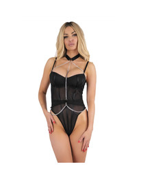 livco corsetti fashion - rubika lc xg079 body con gargantilla negro s