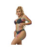 Mini Vestido Subblime Fishnet Rainbow Manga Longa