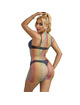 Mini Vestido Subblime Fishnet Rainbow Gola Alta