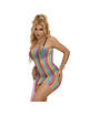 subblime - 952457 rainbow off shoulder sleeveless fishnet bodystocking one size