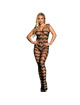 subblime - 951696 bodystocking crotchless de rejilla con tiras en hombros negro talla Única