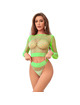 Subblime - 952211 2 piece long sleeve green bodystocking green one size