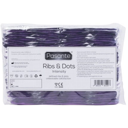 144x Preservativos Pasante Ribs&Dots