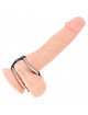 kink - double penis ring 3.8 cm to 5 cm connected by leather