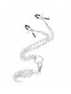 kink - anillo pene triple metal cromado 3 cm a 4.5 cm con cadena metal 26 cm y pinzas para pezones
