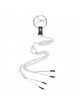 kink - triple chrome metal penis ring 3.8 cm to 5 cm with 26 cm metal chain and nipple clamps model 2