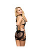 subblime - 952075 short fishnet dress with back back and heart detail black one size