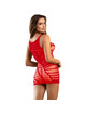 Subblime - 952150 short sleeveless fishnet bodystocking red one size