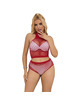 subblime - 952402 bodystocking conjunto de rejilla con brillantes rojo talla Única