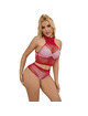 subblime - 952402 bodystocking conjunto de rejilla con brillantes rojo talla Única