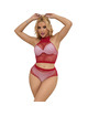 subblime - 952402 bodystocking conjunto de rejilla con brillantes rojo talla Única