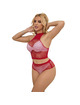 subblime - 952402 bodystocking conjunto de rejilla con brillantes rojo talla Única