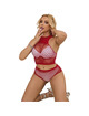 subblime - 952402 bodystocking conjunto de rejilla con brillantes rojo talla Única
