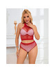 subblime - 952402 bodystocking conjunto de rejilla con brillantes rojo talla Única
