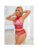 subblime - 952402 bodystocking conjunto de rejilla con brillantes rojo talla Única