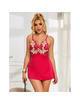 subblime - 954123 babydoll con diseÑo floral rojo s/m